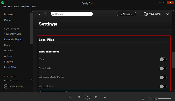 Local files not downloading spotify